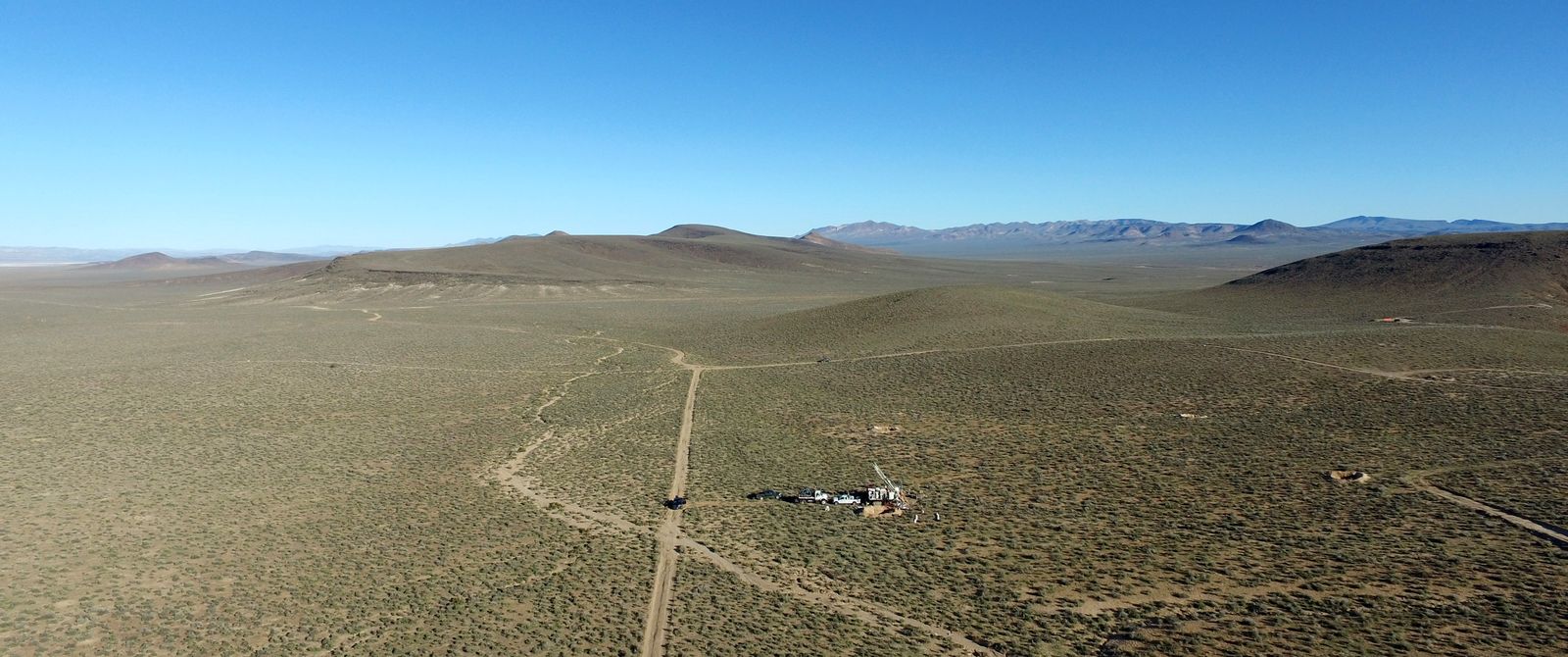 Aerial view of drill program