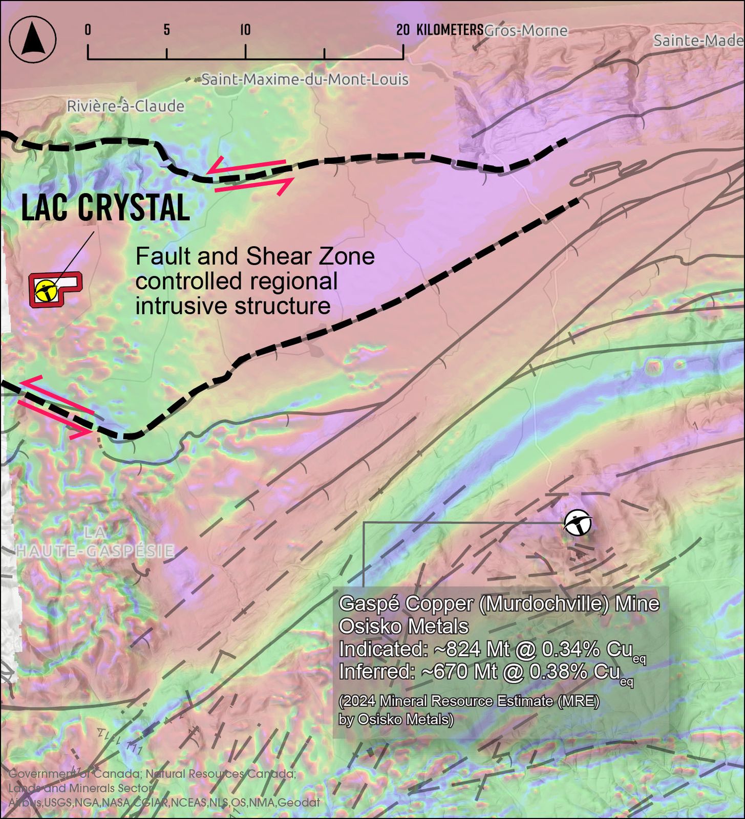 Gaspé regional map