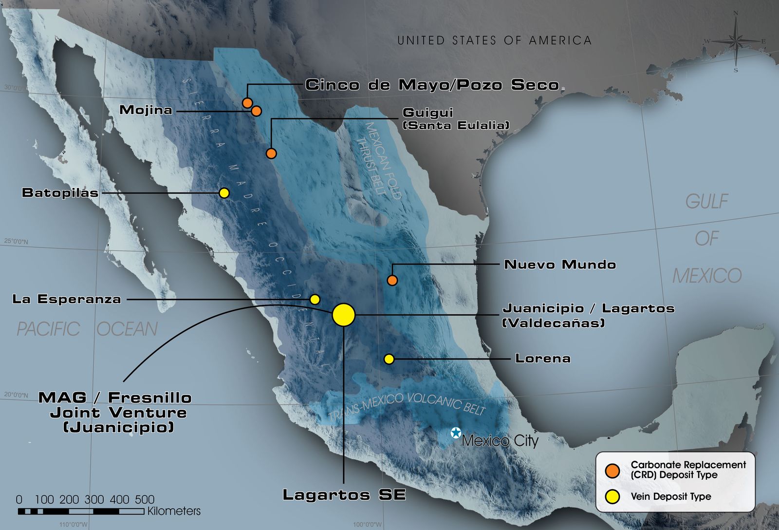 MAG Silver project location map